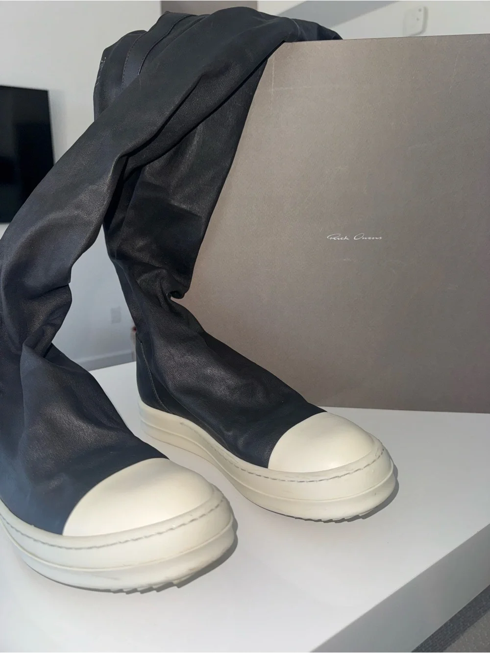 RICK OWENS Black Stocking Sneaker Boots